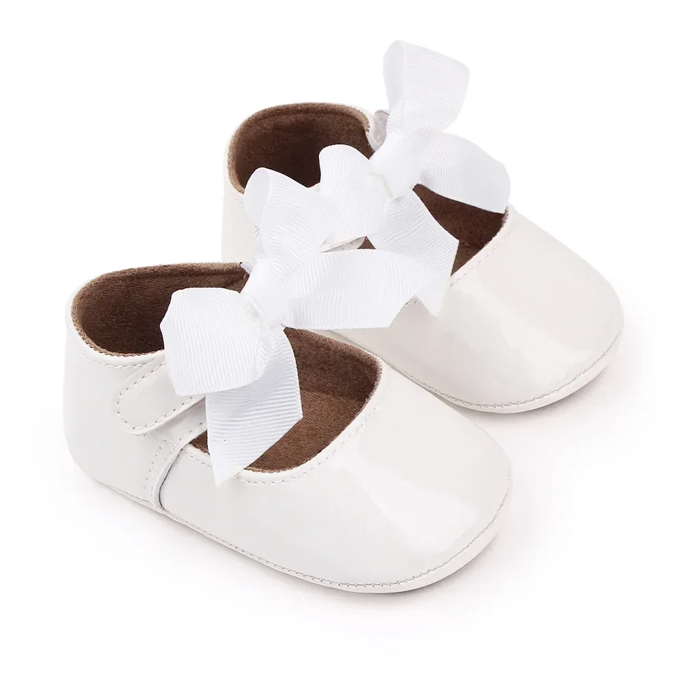 PU Princess Baby Girl Shoes for Newborn for Birth Big Bow Wedding first Walker PU Leather Toddler Girl Shoes 1 Year
