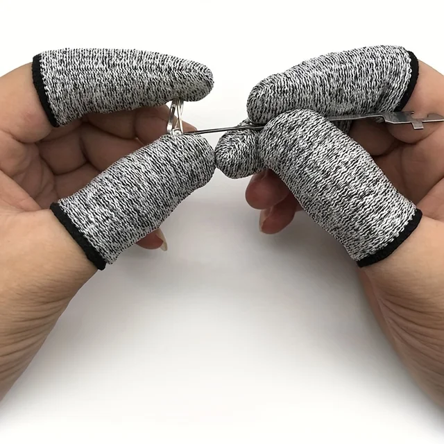 10Pcs 5-level Protection High Performance Anti Cutting Finger Gloves for Outdoor Work in Kitchen 5