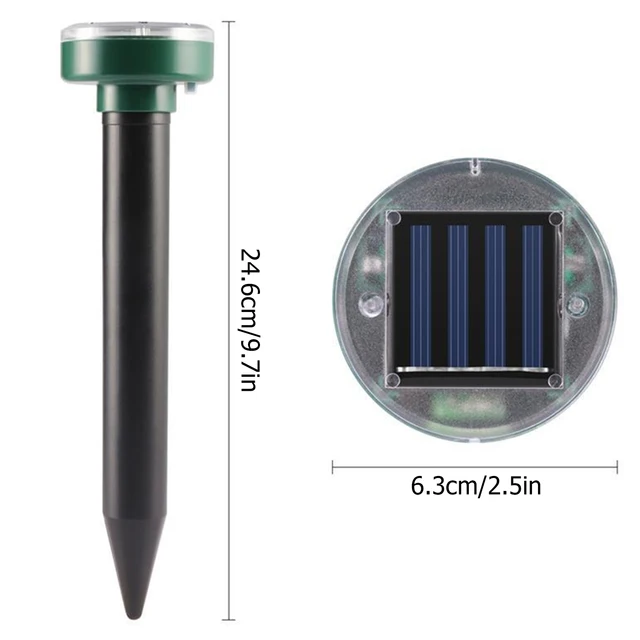 4Db Napenergia -Hajtású Kártevő Ismétlő Ultrahangos Vakondviselő Gopher Vole Kígyó Rágcsáló Üldöző Visszatartó Kerti Kártevőirtás - Image 6