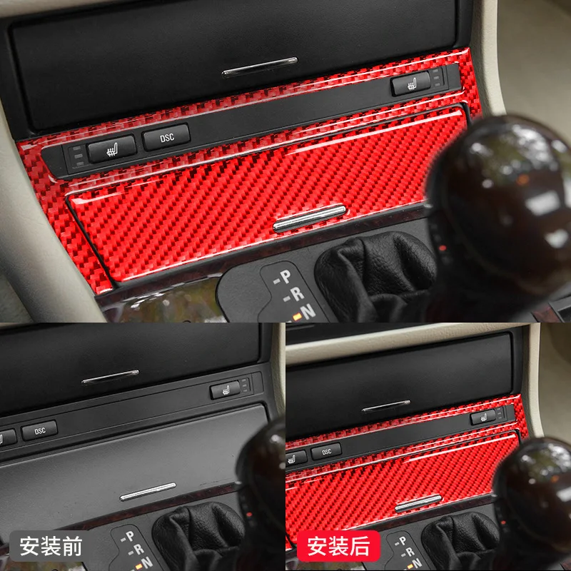 

FOR BMW 97-04 model Old 3 Series e46 Interior Cigarette lighter cover Decorative stickers Red carbon fiber modification