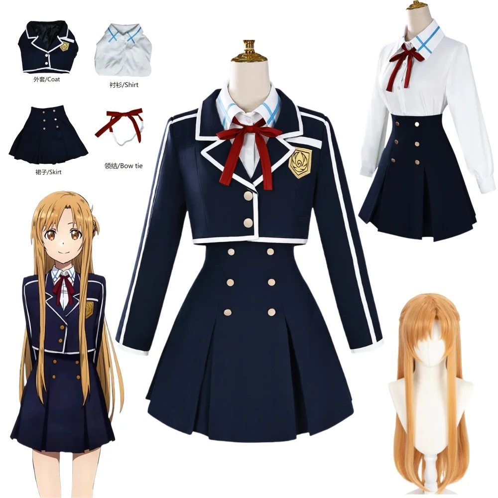Asuna Cosplay Anime Yuuki Asuna Kostium Yuki Asuna Płaszcz Koszula Krótka Spódniczka Karnawał Halloween Komiks Animacja Impreza Ubrania Peruka - AliExpress 200000532