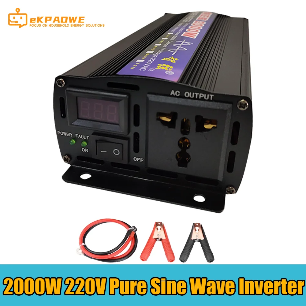2000W Inverter 12V 220V Tensione A Onda Sinusoidale Pura Dc 12V 24V A Ac 110V 220V Trasformatore Convertitore Di Potenza Inverter Solare