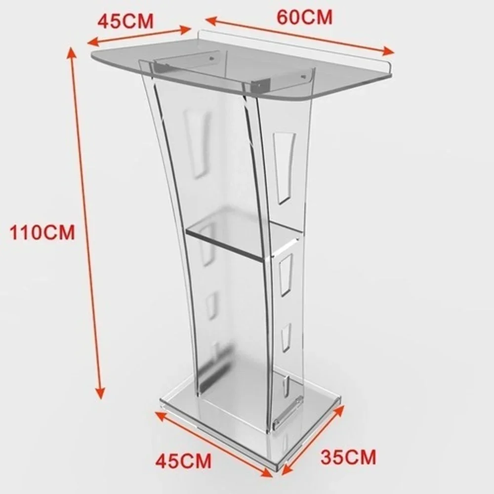 Clear Podium Stand - Acrylic Pulpits for Churches, Professional Portable Presentation Podium Lectern with Wide Reading Surface 2