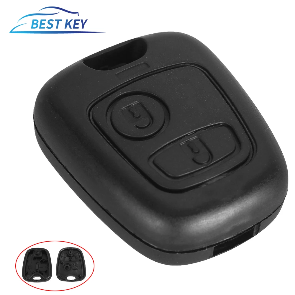 BEST KEY  2 Buttons Entry Plastic Remote Key Keyless Remote For Peugeot 307 107 207 407 without Blade Fob Shell Case Housing