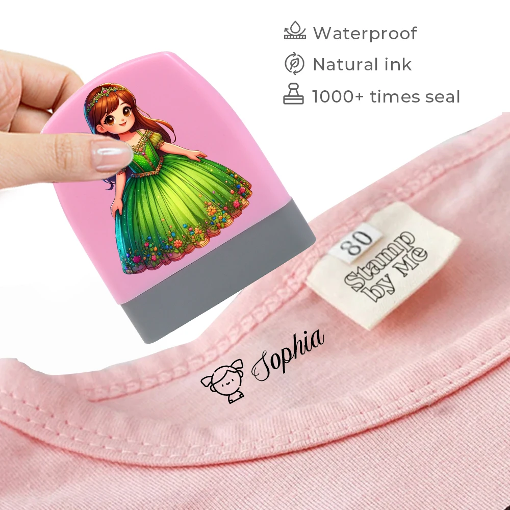 

Cute Little Princess Personalized Name Stamp For Kids Custom Clothes Stamp With Name Sello Logotipo Personalizado