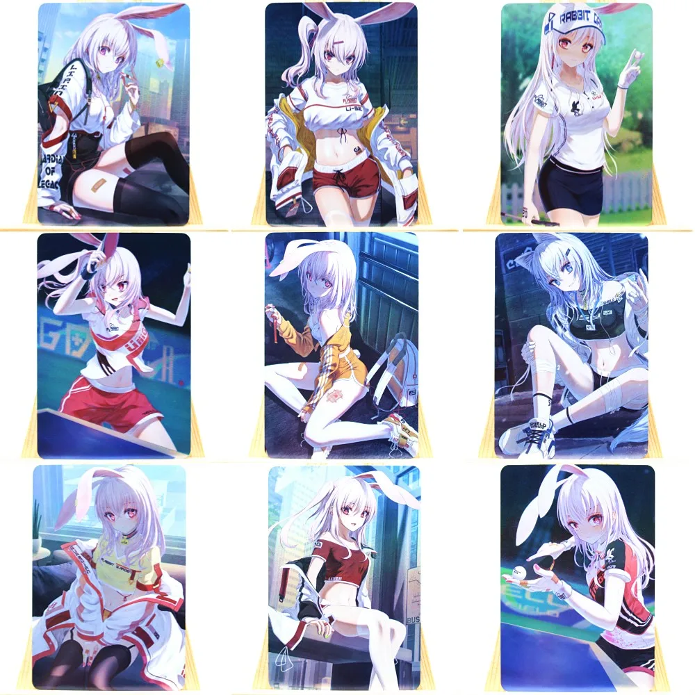 

7-9STKS/set Anime game Flash ACG Card USS St. Louis Angewomon Mai Shiranui Rem Kawaii Sexy Girl Card Collector's favorite toy