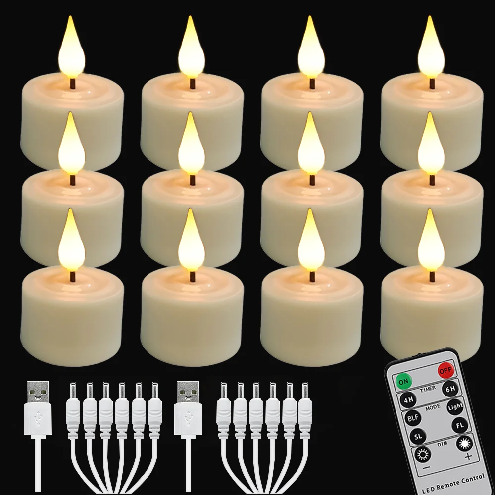Rechargeable Flameless LED Candle Lights with Timer and Remote Control