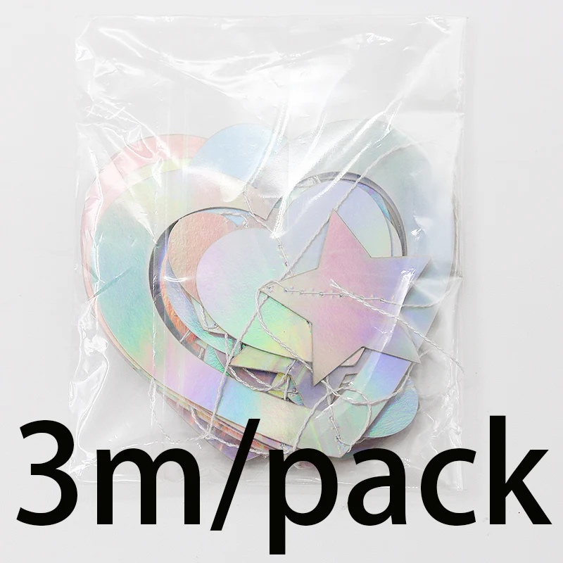 (3-Meter Set) 27mm-77mm Colorful Valentine's Day 3D Love Pattern Decoration Wedding Hanging Home Furnishings Accessory DIY