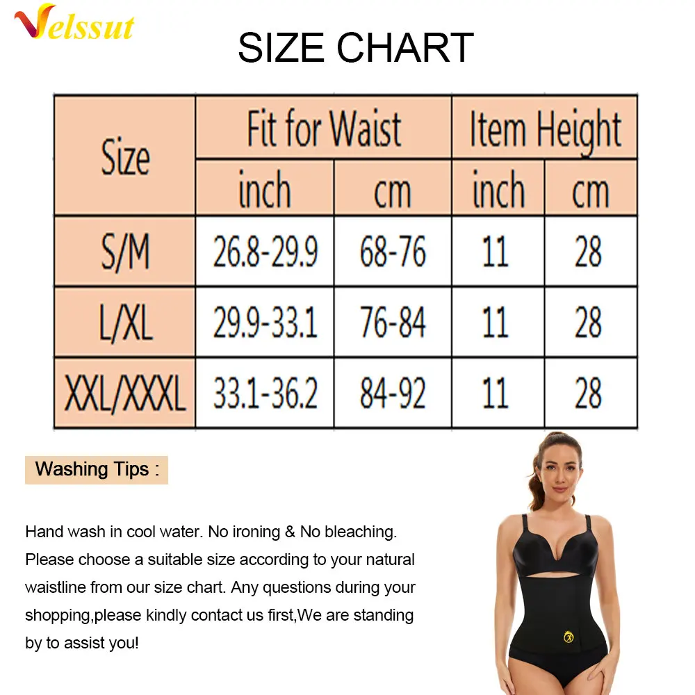 Velssut Waist Trainer for Women Fitness Belly Belt Weight Loss Waist Cincher Hot Sweat Girdle Ladies Body Shaper Workout Gym