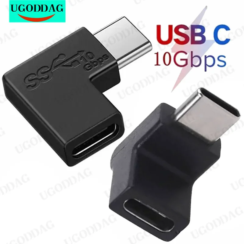 10Gbps 90 Degree USB Type C Male to Female Converter USB C Adapter For ...