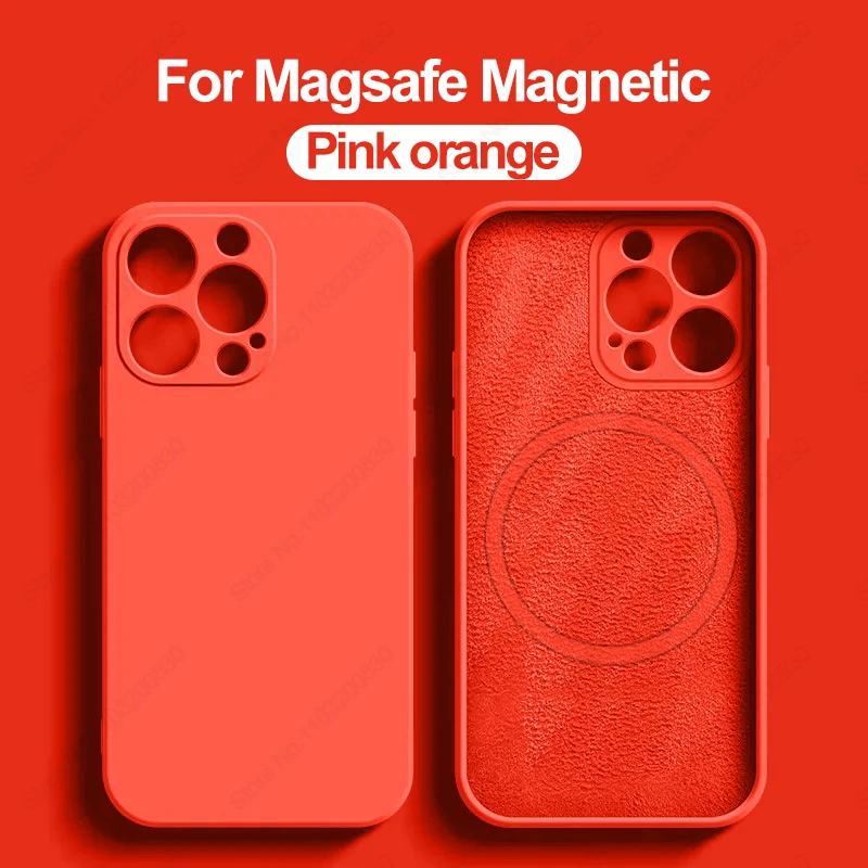 thumbnail image 1 of Fundas magnéticas de silicona líquida originales For iPhone, funda movil For Magsafe iPhone 15, 14, 13, 11, 12 Pro Max Plus, accesorios de cubierta a prueba de golpes, 1 of 5