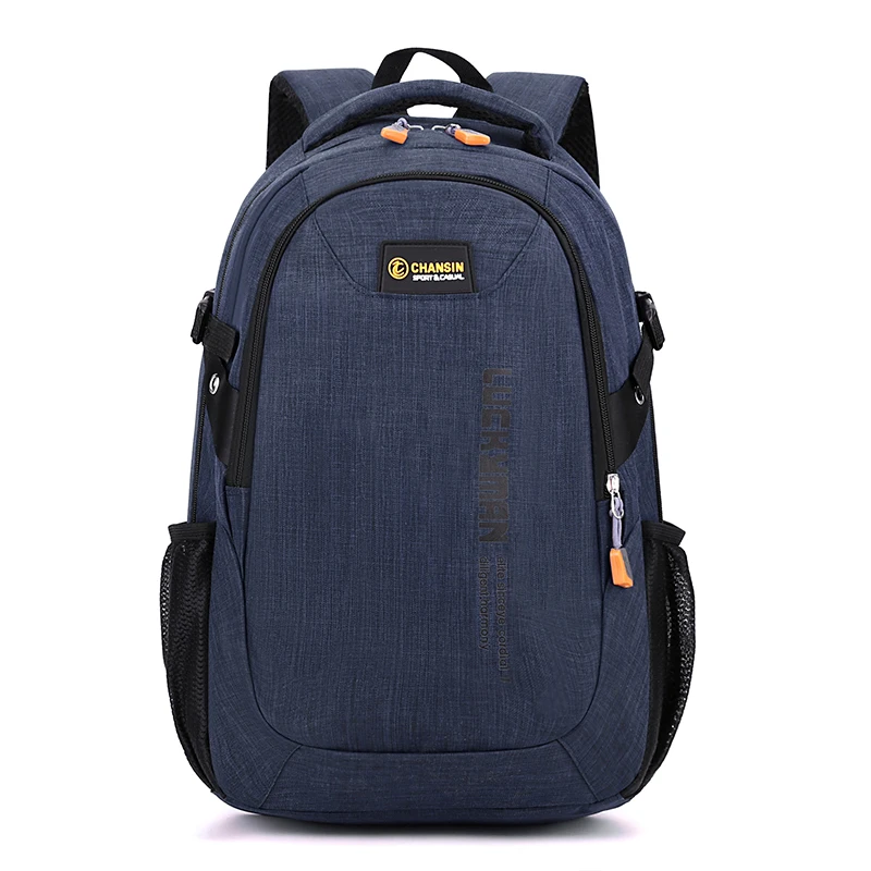 Lightweight neutral travel backpack with multiple compartments and pockets, adjustable shoulder straps, suitable for school and