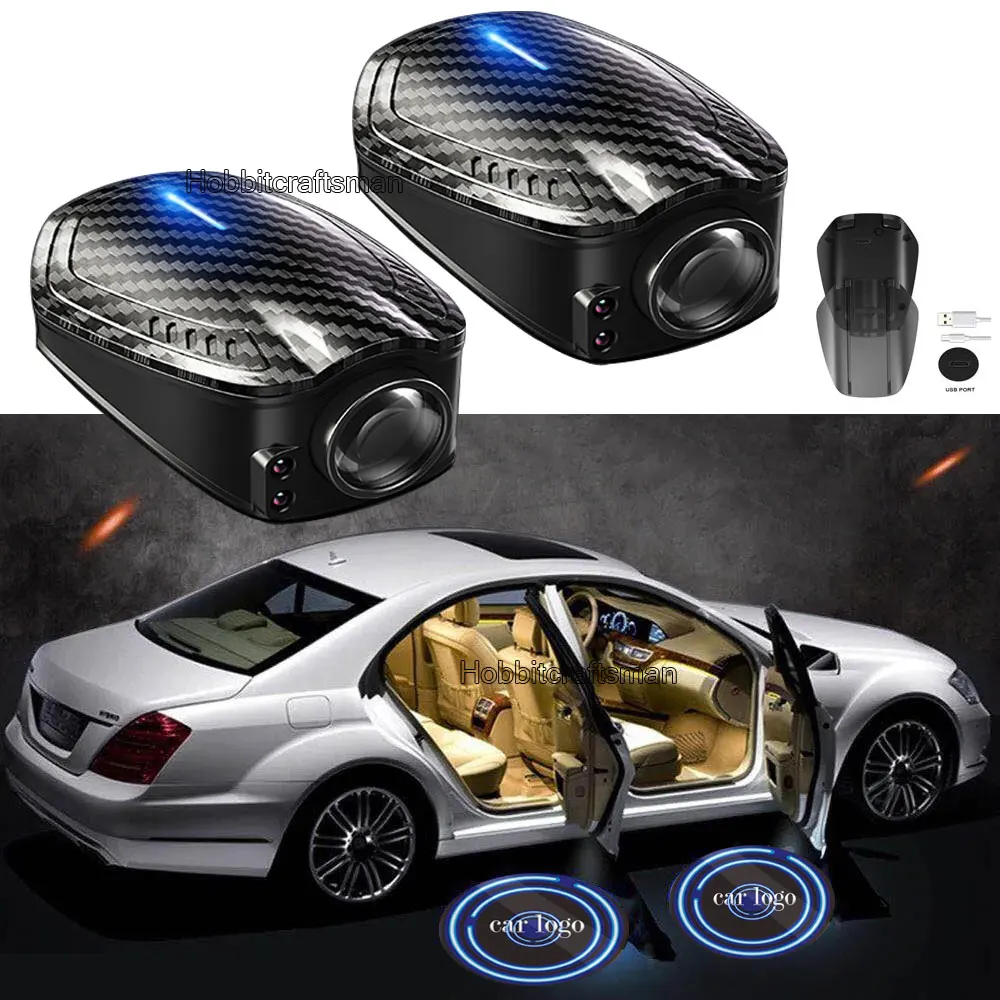 Led Car Door Laser Projector Light Rechargeable Wireless Decor