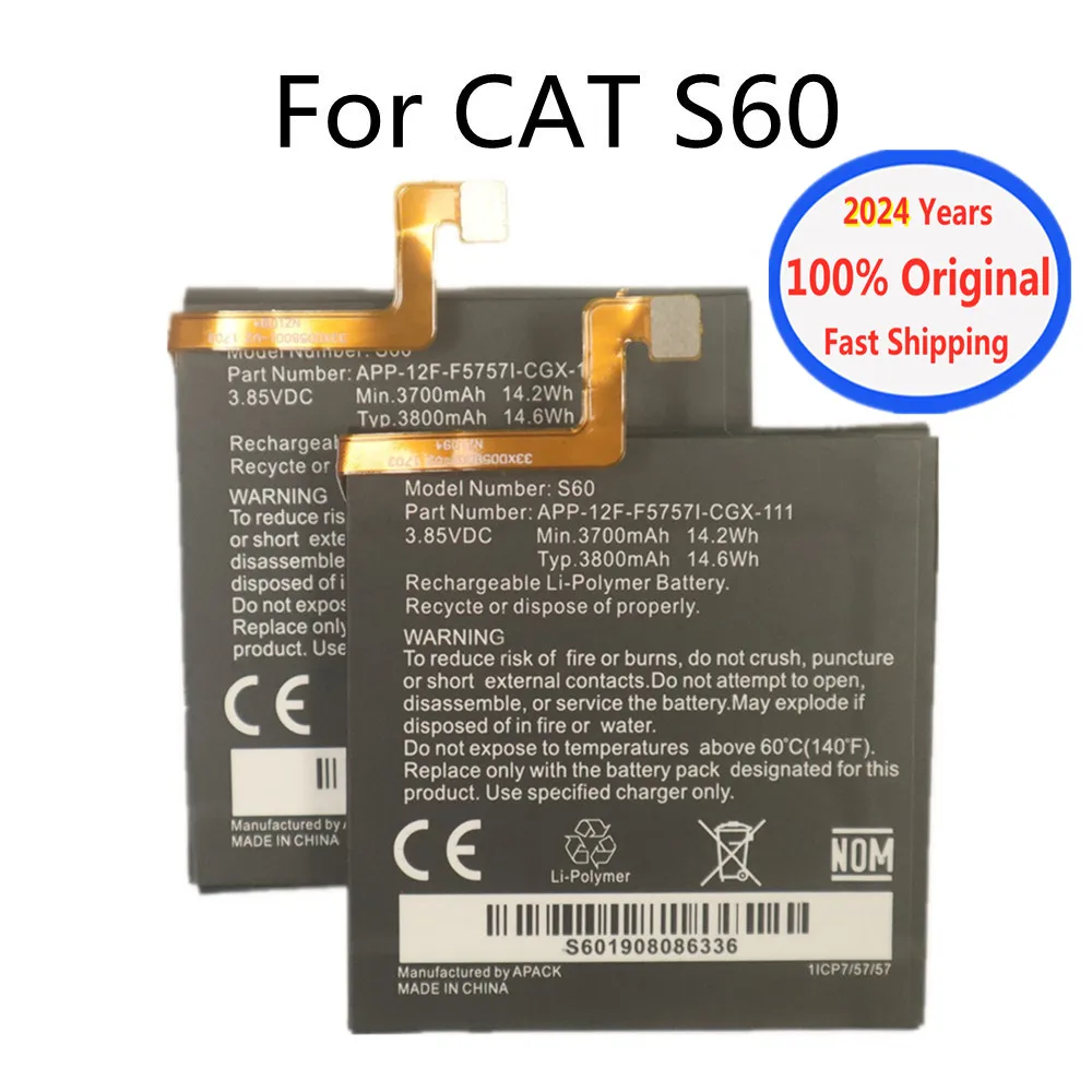 

2024 год, новинка, 100% оригинальная запасная батарея для CAT S60 APP-12F-F57571-CGX-111 3800 мАч, аккумуляторы для смартфонов, батарея