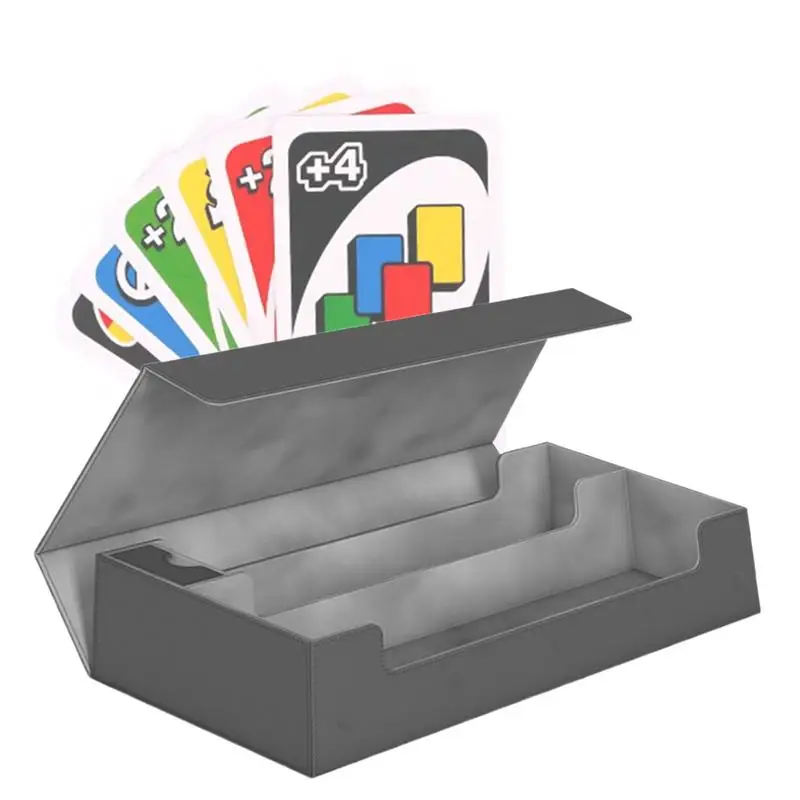 

Trading Cards Organizer Magnetic Cardboard Card Storage Box For Standard Sized Trading Cards PU Leather Cardboard Sports Card