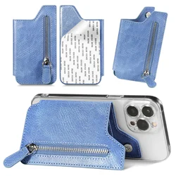Universal Cell Phone Card Slot Wallet Case and Holder (Blue)