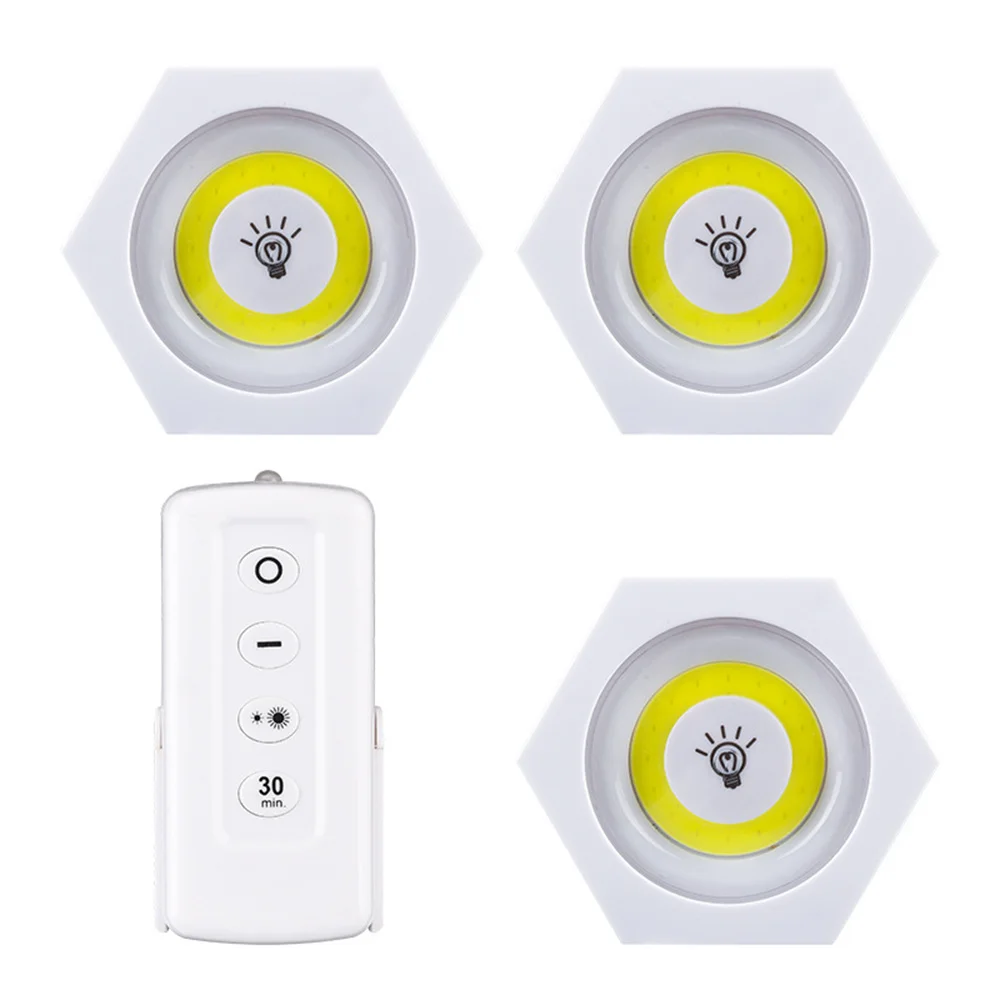 

COB Led Cabinet Light Battery Powered Hexagon Decorative Wall Lamp Touch Sensor&Remote For Corridor,Stairs,Bedroom