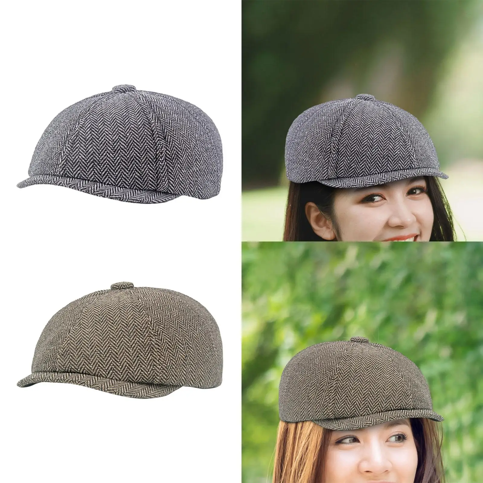 Men Beret Hat Golf Hat Adjustable Classic Autumn Winter Casual Fashion Gift Flat Cap for Camping Travel Driving Hiking Outdoor