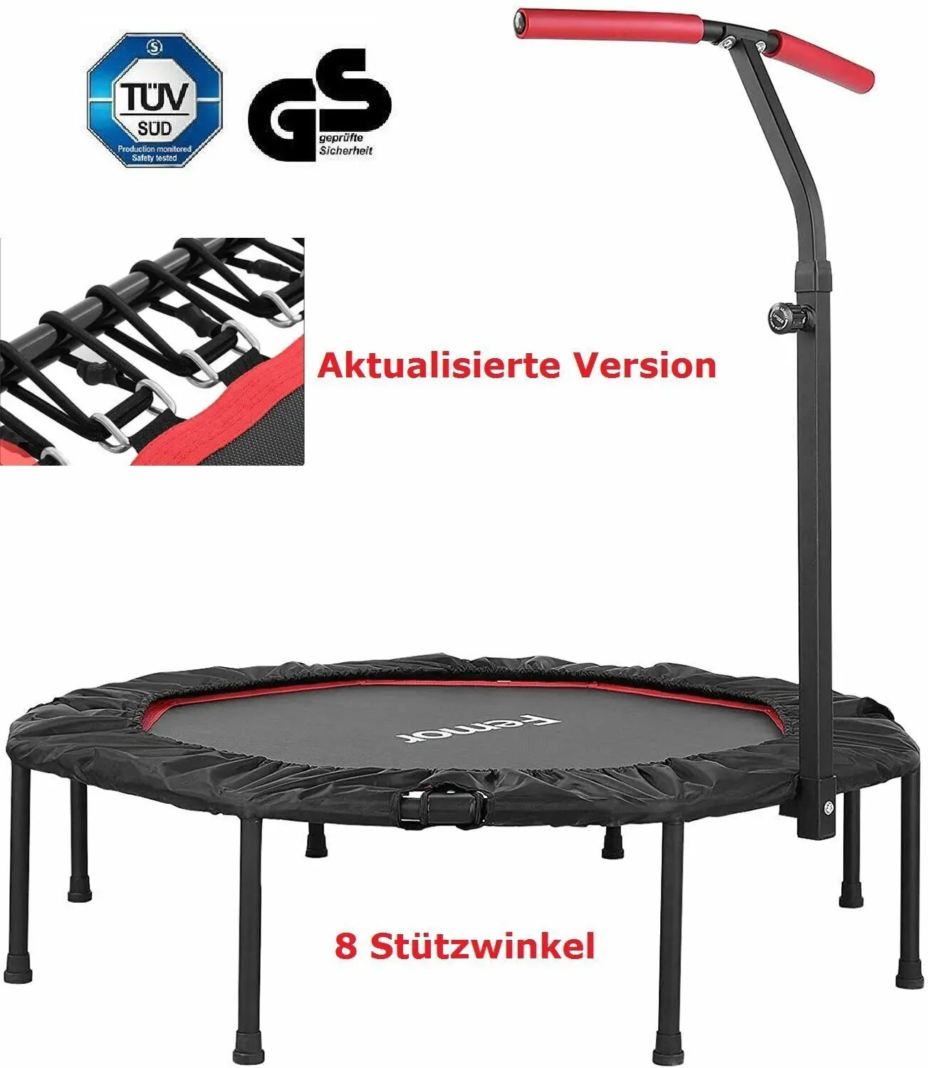 Fitness Trampolin faltbares Trampolin für Erwachsene cm höhen verstellbarer Griff Sprung trampolin drinnen/draußen