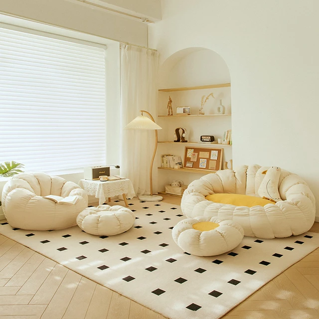 Floor Couches Living Room Sofas Puff Lazy Lounge Nordic Living Room Sofas  Bedroom White Muebles Para Habitacion Home Decor