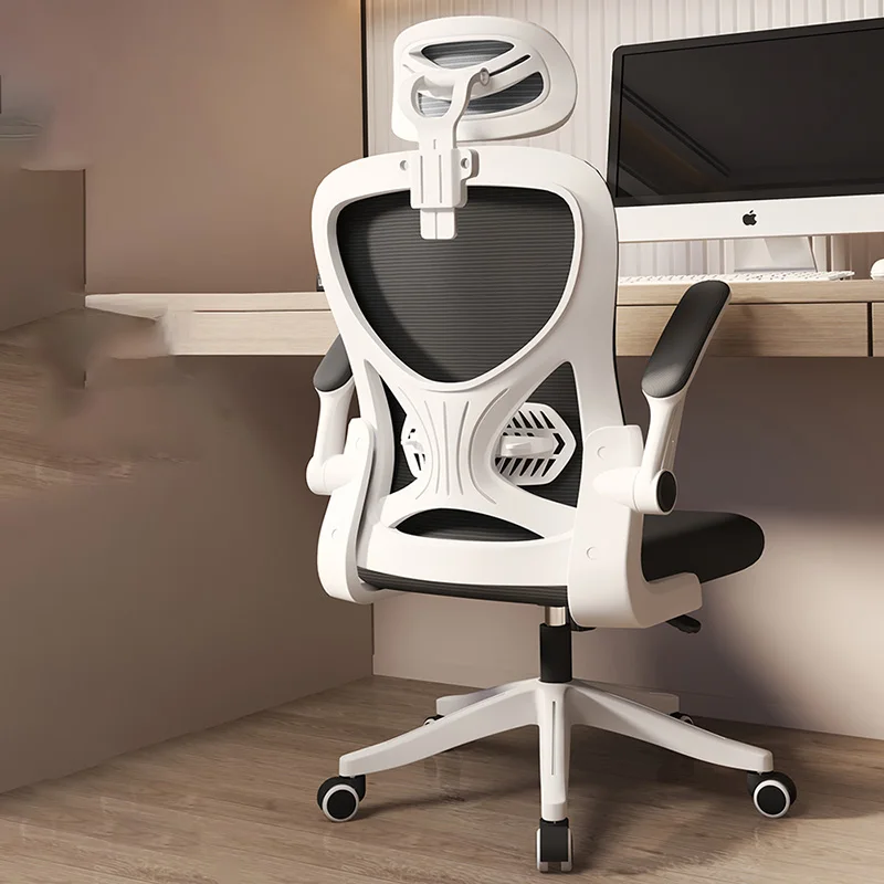 Neck Support Wheels Work Chair Modern Nordic Swivel Comfort White Office Chair Luxury Gamer Sillas Para Escritorios Furniture