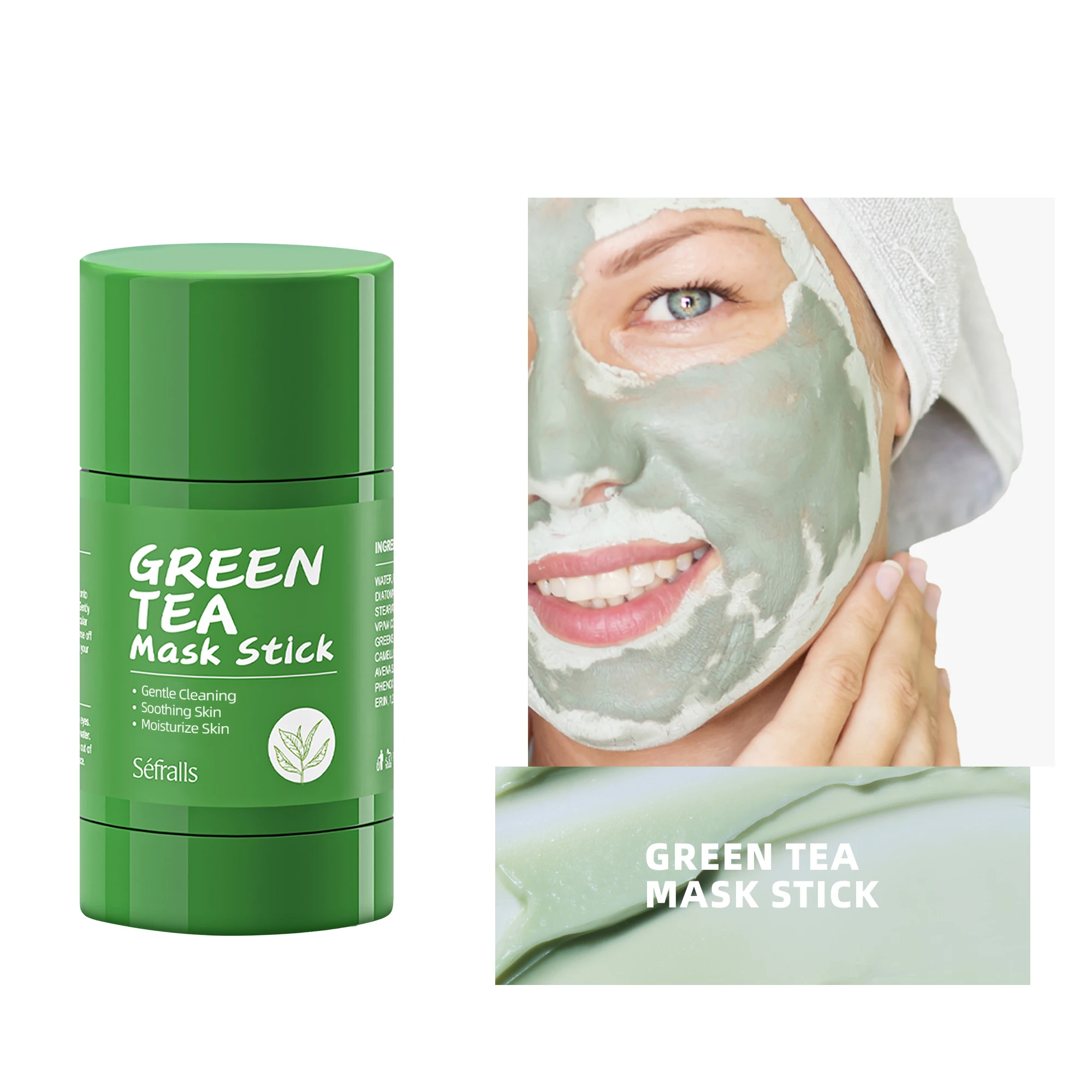 Description Picture 5 of itemSéfralls Solid green tea masks stick, facial cleansing mask, pore-reducing stick, deeply cleans acne, blackhead remover