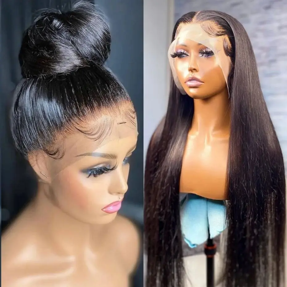 Lace Front Wig Human Hair Wigs 360 Lace Wig Straight 360 Full Lace Frontal Wigs Ponytail Transparent 13x6 13x4 Lace Front Human Hair Wigs For Women Brazilian Wig MYLOCKME