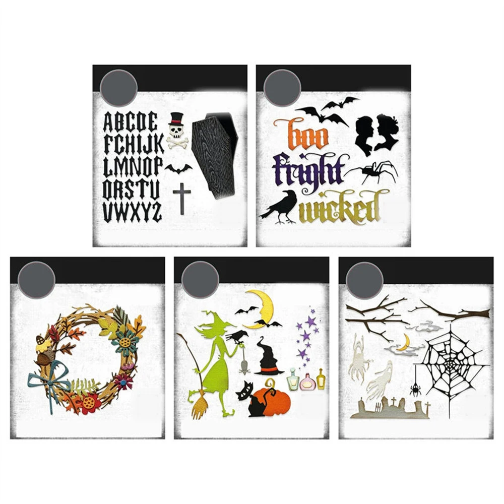 Metal Cutting Dies Halloween Metal Cutting Dies and Stamp Scrapbook Diary Decoration Stencil Embossing Template DIY Greeting Card Handmade