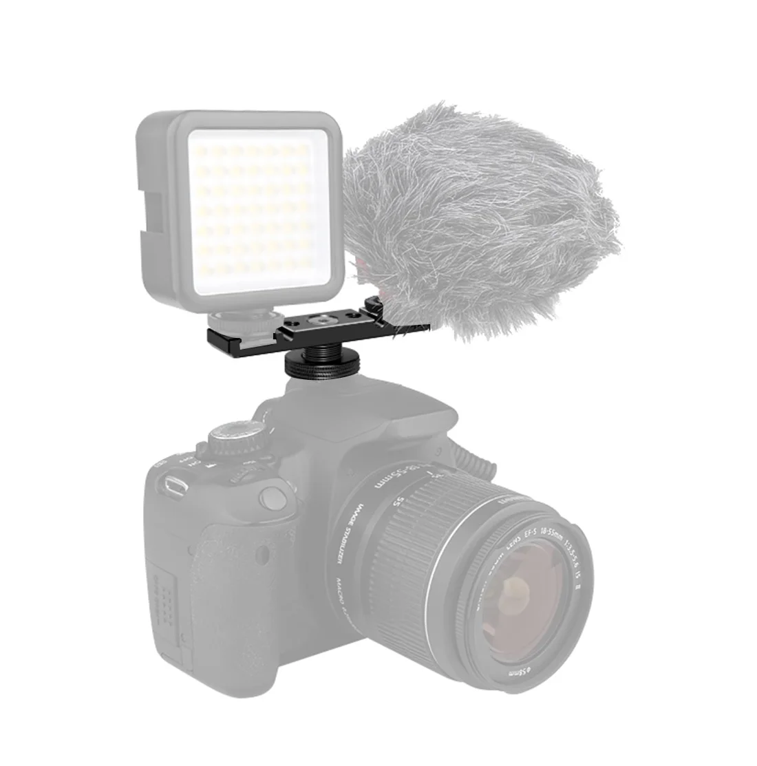 Cold Shoe Mount Adapter Verlängerungsstange Halterung Ständer für Kamera Handy Vlog Video Licht Triple Hot Shoe Plate Mount – Detail 17
