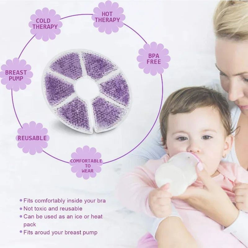 2pcs Breast Therapy Pads Hot Cold Breastfeeding Gel Nursing Pain Relief Pads Breathable Pads Anti-Overflow Maternity Care Pad 6