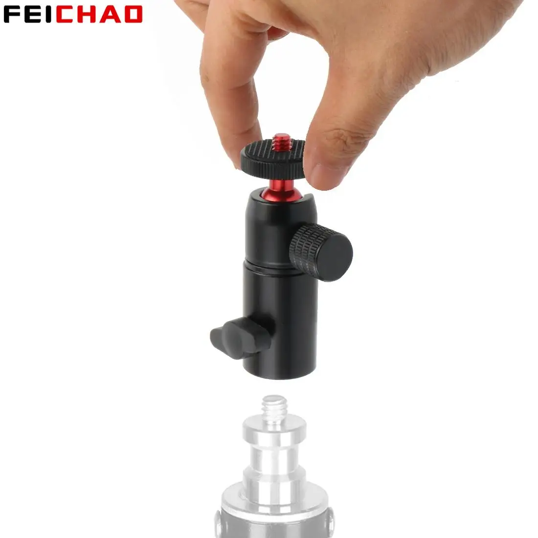 플래시 삼각대 어댑터 볼 헤드 1/4 인치 나사 알루미늄 합금 휴대 전화 DSLR 카메라 라이트 B 유형 우산 스탠드 홀더