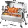 Grill with Hooded Cover Roaster, 46 Inch 198Lbs Capacity, BBQ Outdoor Pig Lamb Rotisserie Roaster, Electric 52W Motor Stainless 1