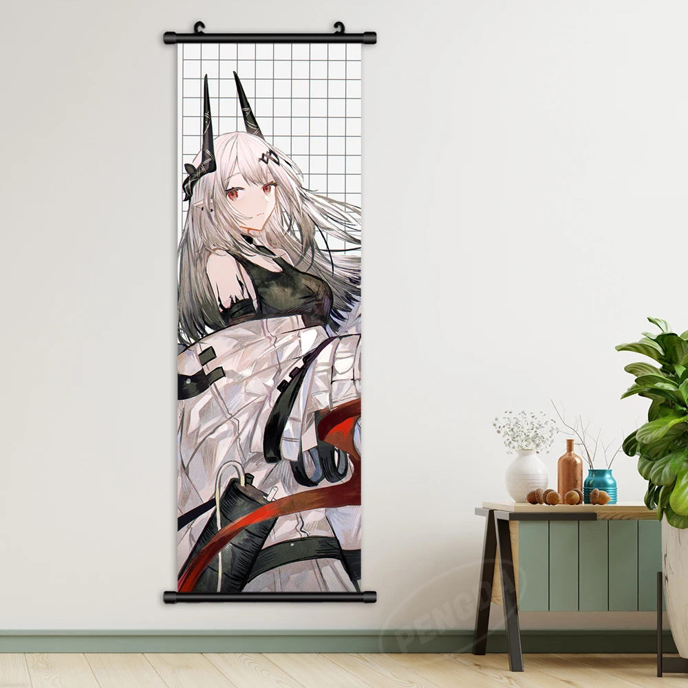 Jogos de anime arknights w kaltsit pintura em tela de madeira maciça  pendurado scroll print pintura cartaz moda decoração para casa - AliExpress