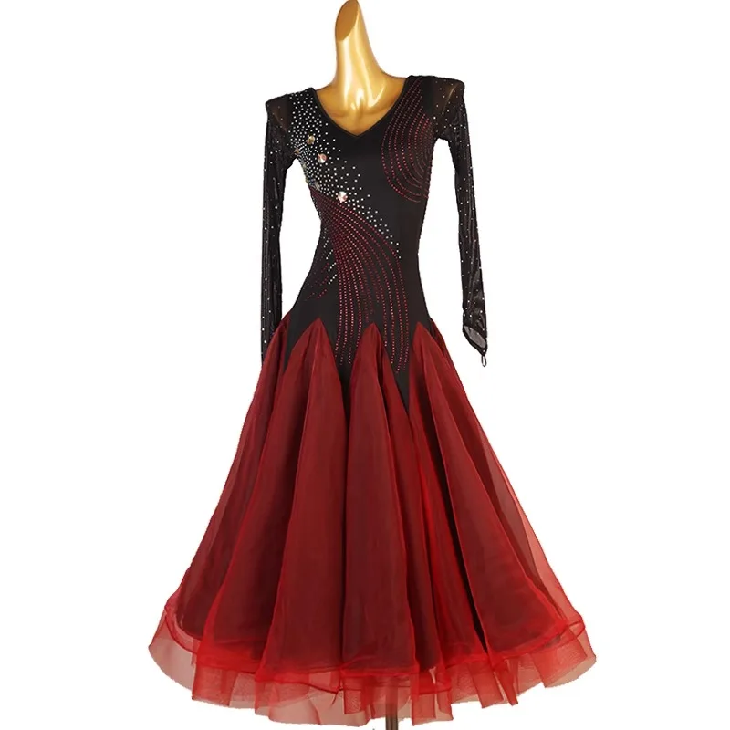 Girls Costumes Ballroom Dress Women Carnival Sports Dance Performance Fashion Clothing Waltz Evening Modern Prom Stage Suit