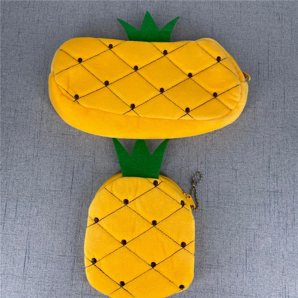 Plush Toys Plush Keychain Plush Coin Purse 3Sizes 8CM 10CM 20CM Pineapple Plush Purse Plush Toy Key Chain Gift Purse