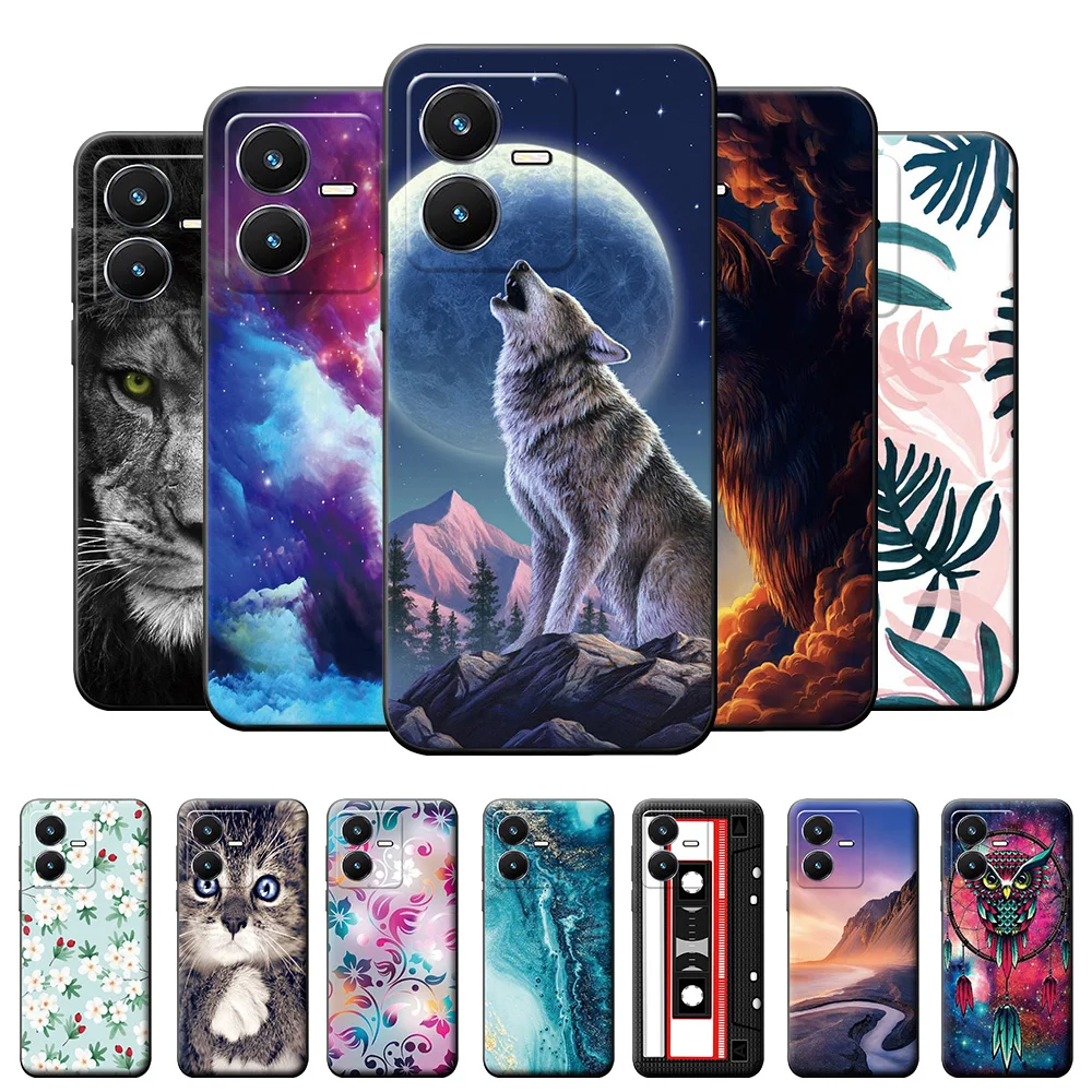 Per Vivo Y22S Custodia Vivo Y22 2022 Custodia Opaca Ultra Sottile Per Vivo Y22S Borse Per Telefono In Silicone Animale Carino Per Vivo Y22S Y22 4G