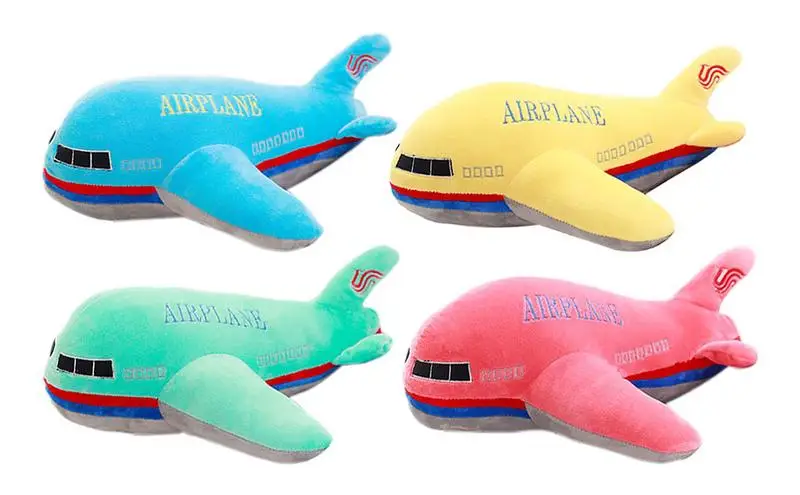 Airplane Plush Toy For Kids Cartoon Airplane Shaped Plush Toy Throw Pillow Adorable Toy Huggable Pillow Home Decoration kid toys frog plush model cartoon animal pillow frog home cushion plush toy adorable kawaii plushies soft stuffed animals for adults kids