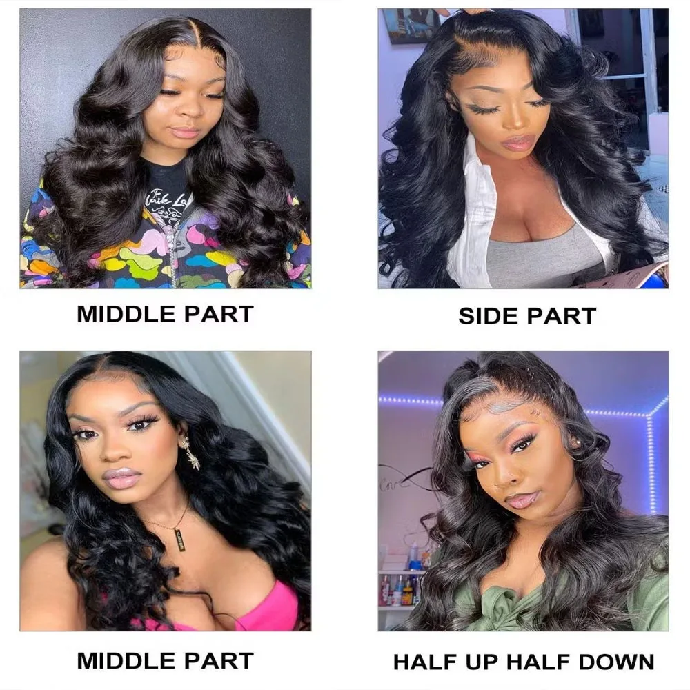 28 Inch Natural Black Lace Front Wigs Human Hair Pre Plucked Full Density Body Wave Lace Front Wigs Human Hair13x6 Wig 13x4 HD Transparent Full Frontal 5x5 Natural Wig For Woman Halloween Season 5