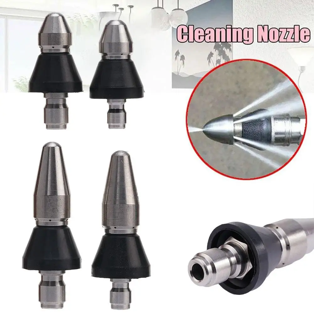 

1 Front 6 Rear 1/4''Quick High Pressure Washer Sewer Dredge Nozzle Nozzle Cleaning Jet Machine Pipe Washing Drain 6 Jetter U6W7