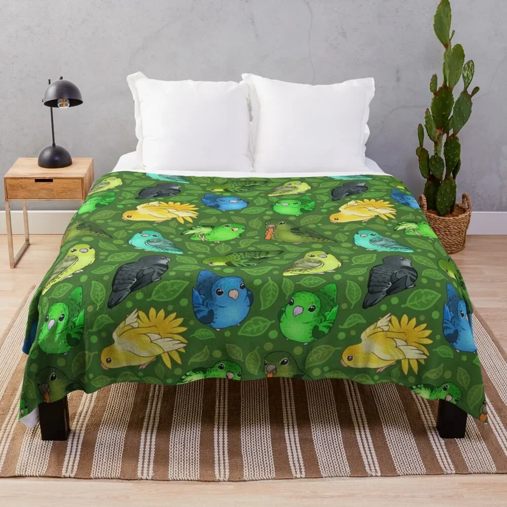 Lineolated Parakeet Cuties Throw Blanket Summer Blankets For Sofas anime Furrys heavy to sleep Blankets