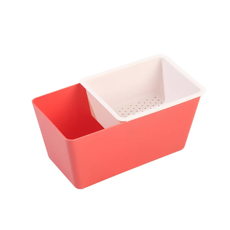 Double-layer Plastic Snack Box Square Can Be Drained Fruit Plate Home Candy Snack Dried Fruit Plate