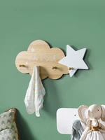 Hooks on the Wall Cute Room Decor Hangers for Clothes Kids Cloud & Star Figure American Style Wood Home Organization and Storage 1