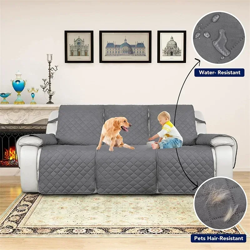 1 2 3 Seat Recliner Sofa Cover Pet Dog Kid Sofa Mat Solid Color Sofa Covers Relax Lounger Slipcovers Couch Towel Armchair Covers 6