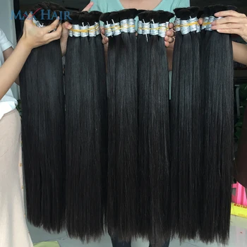 Russian Cheveux Naturel No Weft Human Hair Bulk Extension Virgin 100% Human Hair Straight 10A Bulk Hair Weaving For Braiding 1