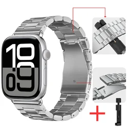 Premium Stainless Steel Metal Watch Band for IWatch 6 5 4 SE 44mm (Titanium and tool)