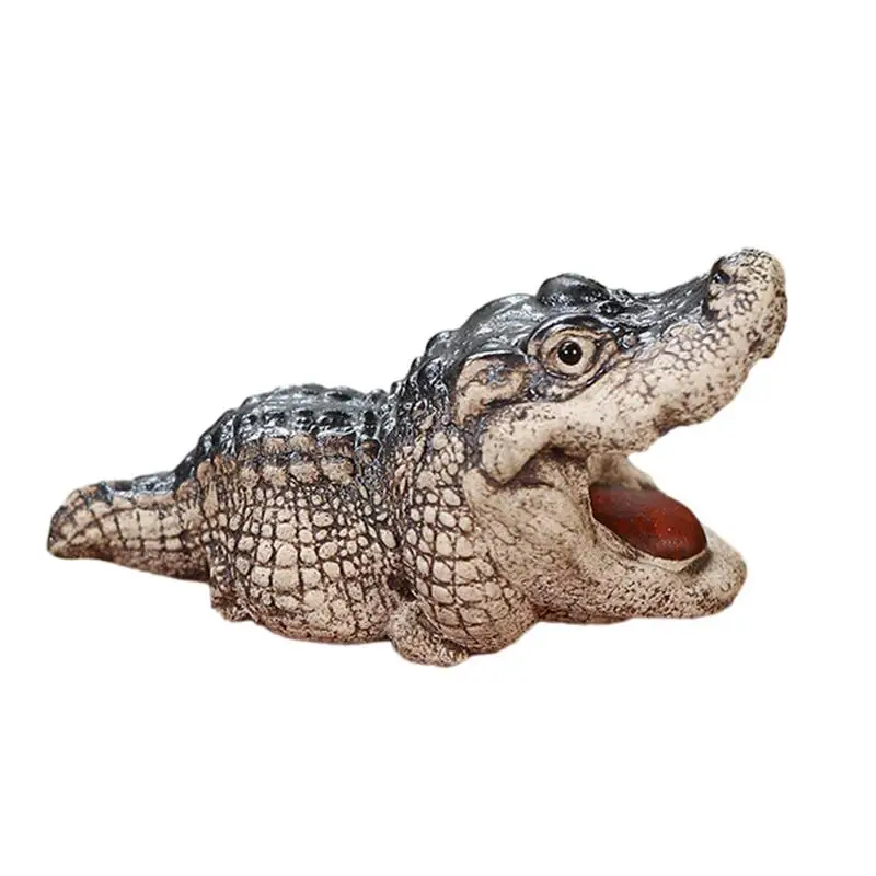 

Clay Alligator Crocodile Mini Kung Fu Tea Pet Figurine Lovely Decoration Crocodile Miniatures Tabletop Ornament for Tea Lovers