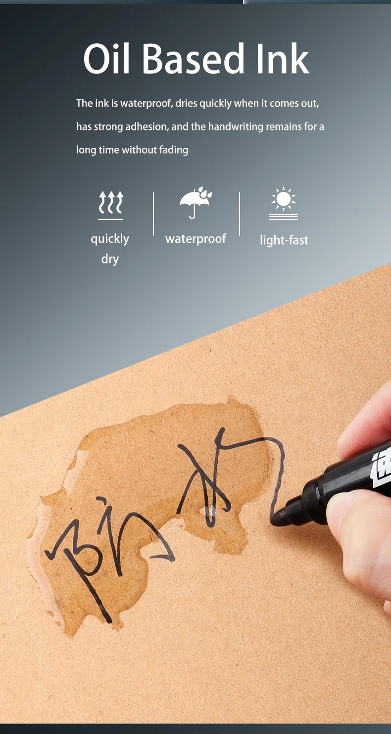 BAOKE Ölbasierende Permanentmarker, 4 Farben, Schnelltrocknend, 2-3mm Faserspitze, Wasserfest, für Holz, Metall, Kunststoff, Glas – Detail 4