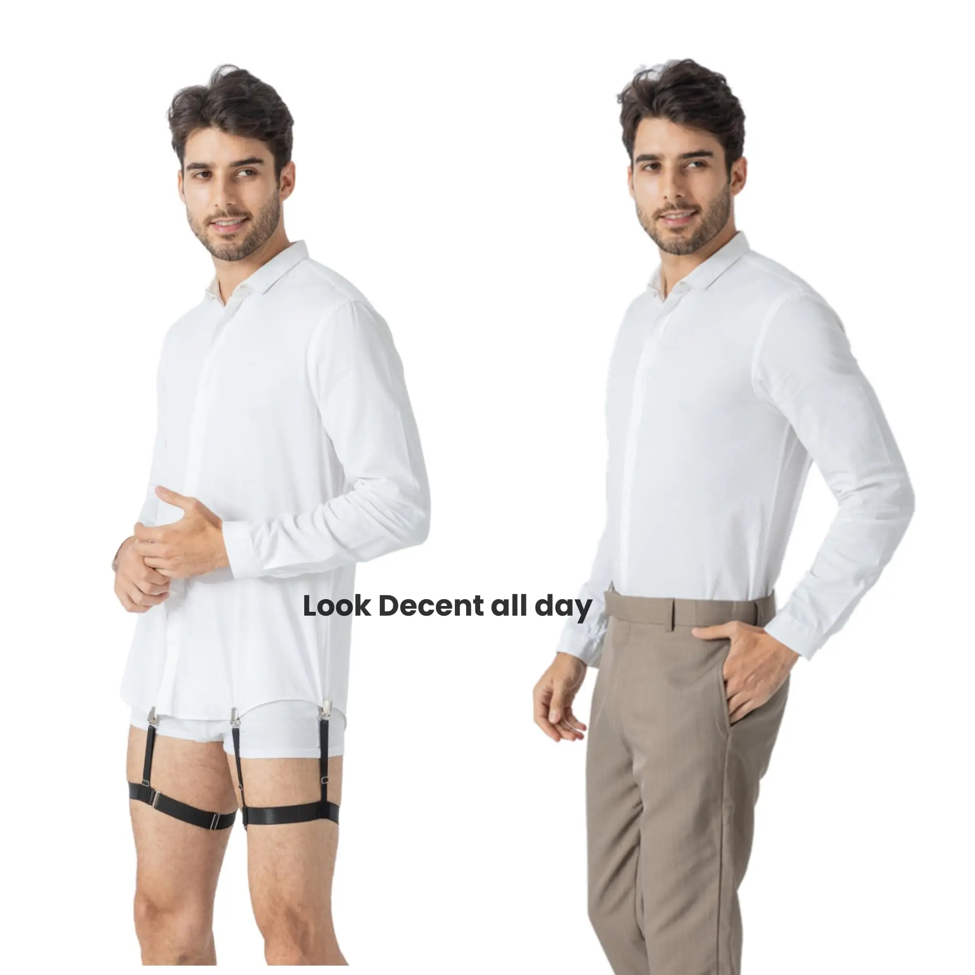 2 قطعة قميص يبقى للرجال والنساء ترقية حامل القمصان العسكرية المرنة القابل للتعديل مع مشابك قفل غير قابلة للانزلاق