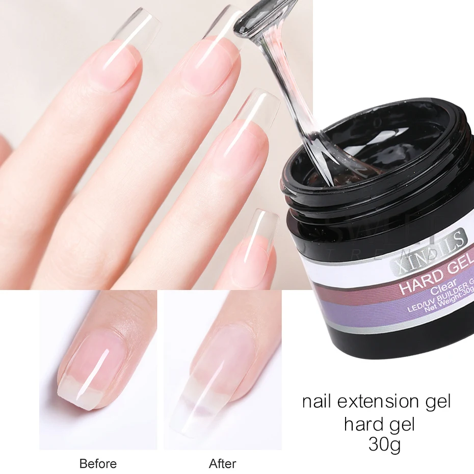 30g Reinforce Nail Glue Gel UV Finger Builder Tools Soak Off Model Hard Gel Thick No Wipe Top Coat Manicure Construction Prolong