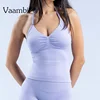 Gym Beautiful Open Back Bra Running Workout Halter Impact Longline Strappy Top Sports Yoga Vest Women's Fitness Tank Top 1